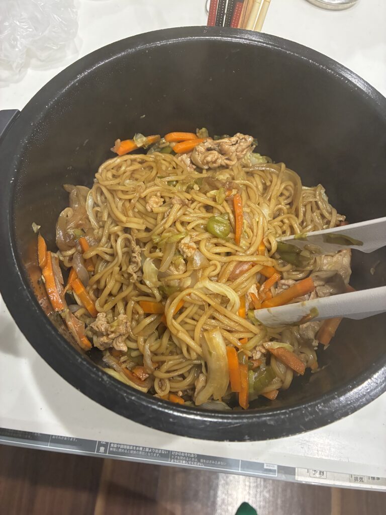 ホットクックで焼きそばが完成